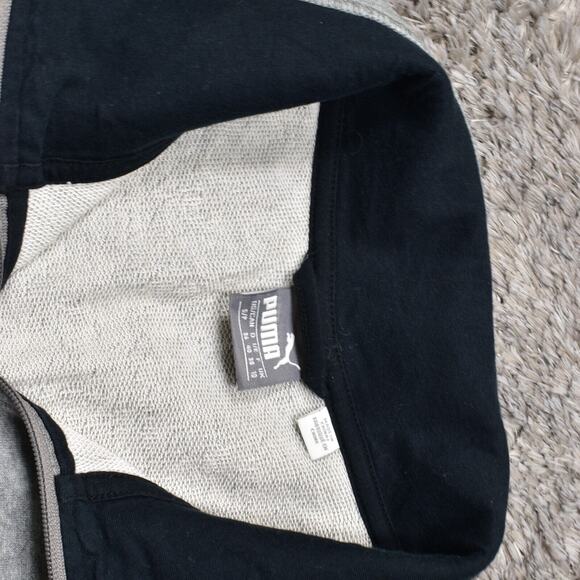 Puma Women's Size S Basic Jacket Gray Cotton Blend Zip Long Sleeve - Picture 4 of 8